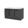 POLAR - Table réfrigérée positive 3 portes série G noire 400 L