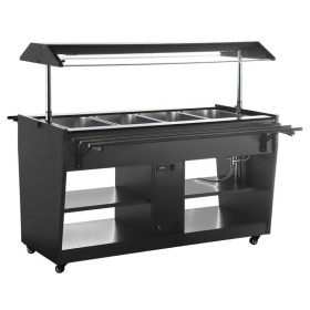 BUFFALO - Buffet central chauffant 4 GN 1/1 noir