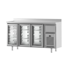 INFRICO - Desserte arrière-bar positif IF600 4 portes vitrées 730 L