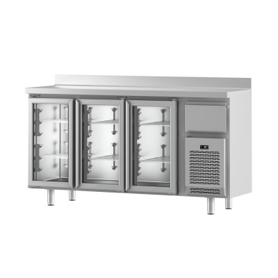 INFRICO - Desserte arrière-bar positif IF600 4 portes vitrées 730 L