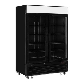 TEFCOLD - Congélateur vertical vitrine 2 portes noires 1108 L
