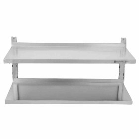CPC - Étagère murale en inox sur crémaillères 2 niveaux - L 1000 x P 400 mm