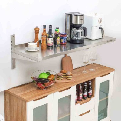 SERIAPRO - Étagère murale en inox sur crémaillères - L 1200 x P 400 mm