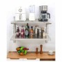 SERIAPRO - Étagère murale en inox sur crémaillères 2 niveaux - L 800 x P 400 mm