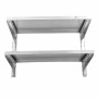 SERIAPRO - Étagère murale en inox sur crémaillères 2 niveaux - L 800 x P 400 mm