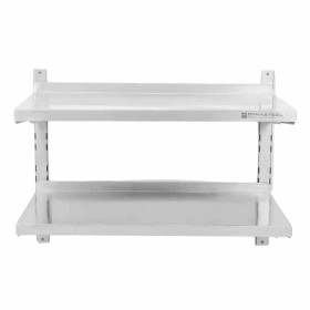 CPC - Étagère murale en inox sur crémaillères 2 niveaux - L 800 x P 400 mm