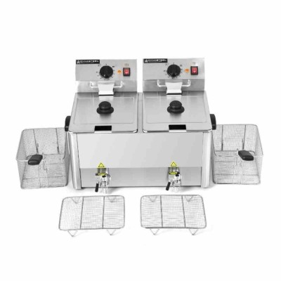 SERIAPRO - Friteuse de table professionnelle 2 x 8 L avec vidange