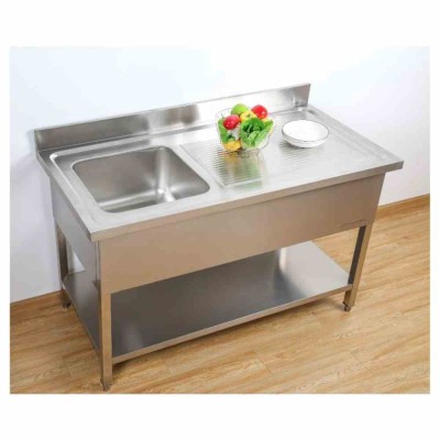 SERIAPRO - Plonge 1 bac avec dosseret et étagère - 1200 x 600 mm