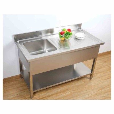 SERIAPRO - Plonge 1 bac avec dosseret et étagère - 1200 x 700 mm
