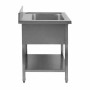 SERIAPRO - Plonge 1 bac avec dosseret et étagère - 600 x 600 mm