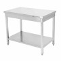 SERIAPRO - Table inox centrale avec étagère - 1000 x 600 mm