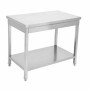 SERIAPRO - Table inox centrale avec étagère - 1000 x 600 mm