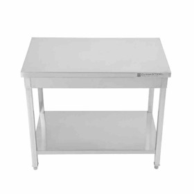 SERIAPRO - Table inox centrale avec étagère - 1000 x 600 mm