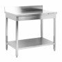 CPC - Table inox avec dosseret et étagère - 1000 x 600 mm