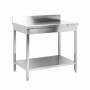 CPC - Table inox avec dosseret et étagère - 1000 x 700 mm