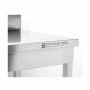 CPC - Table inox avec dosseret et étagère - 1200 x 700 mm