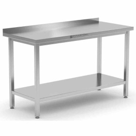 SERIAPRO - Table inox avec dosseret et étagère - 1400 x 600 mm