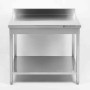 CPC - Table inox avec dosseret et étagère - 600 x 600 mm