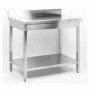 CPC - Table inox avec dosseret et étagère - 600 x 600 mm