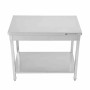 CPC - Table inox centrale avec étagère - 800 x 600 mm