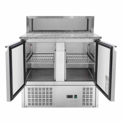 SERIAPRO - Meuble à pizza réfrigéré - 2 portes - 5 bacs GN 1/6
