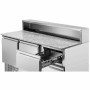 CPC - Meuble à pizza réfrigéré toit inox 8 x GN1/6 - 2 portes et 2 tiroirs