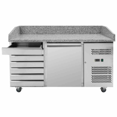 SERIAPRO - Meuble à pizza 600x400 - 1 porte et 7 tiroirs