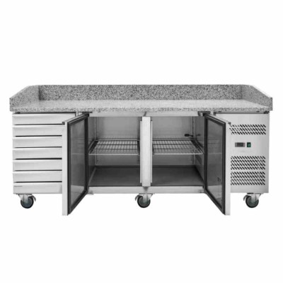 SERIAPRO - Meuble à pizza 600x400 - 2 portes et 7 tiroirs