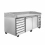 SERIAPRO - Meuble à pizza 600x400 - 2 portes et 7 tiroirs