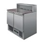 L2G - Meuble réfrigéré à pizza 2 portes GN 1/1 dessus granit 5 GN 1/6