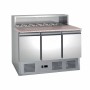 L2G - Meuble réfrigéré à pizza 3 portes GN 1/1 dessus granit 8 GN 1/6