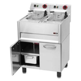 REDFOX - Friteuse électrique double 13+13 L soubassement 400 V - FE 61/13 ELT