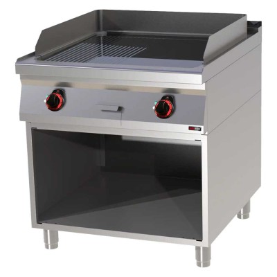 REDFOX - Plaque de cuisson 710x650 électrique chromée combinée soubassement - FTHRC 90/80 E