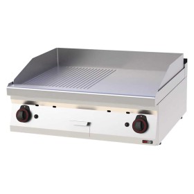 REDFOX - Plaque de cuisson 800x510 à gaz chromée combinée sans soubassement - FTHRC 70/08 G