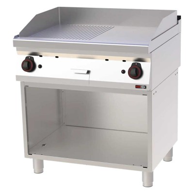 REDFOX - Plaque de cuisson 800x510 à gaz chromée combinée soubassement - FTHRC 70/80 G
