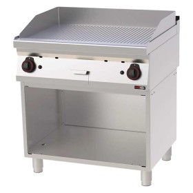 REDFOX - Plaque de cuisson 800x510 à gaz nervurée soubassement - FTR 70/80 G