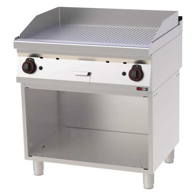 REDFOX - Plaque de cuisson 800x510 à gaz nervurée soubassement - FTR 70/80 G