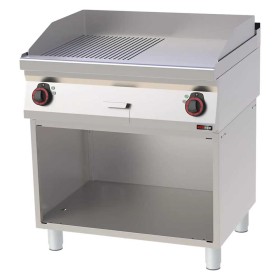 REDFOX - Plaque de cuisson 800x510 électrique chromée combinée soubassement 400 V - FTHRC 70/80 E