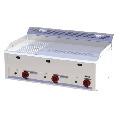 REDFOX - Plaque de cuisson 970x480 à gaz chromée combinée sans soubassement - FTHRC 90 GL