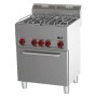 REDFOX - Fourneau combiné four à air chaud électrique GN 1/1 - 4x brûleur - SPT 60 GL