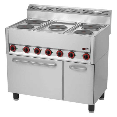 REDFOX - Fourneau électrique four à air chaud électrique GN 1/1 - 5x feu 400 V - SPT 90/5 ELS