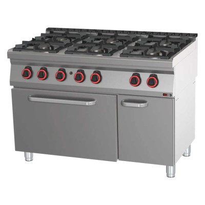 REDFOX - Fourneau à gaz four à gaz statique GN 2/1 - 6x brûleur ECO - SPBT 70/120 21 G