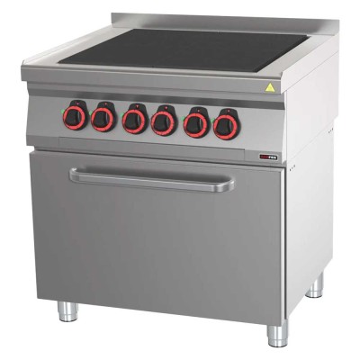 REDFOX - Fourneau électrique 4 feux coup de feu et four GN 2/1 - SPLT 70/80-21 E
