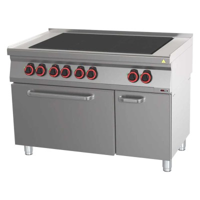 REDFOX - Fourneau électrique 6 feux coup de feu et four GN 2/1 - SPLT 70/120-21 E