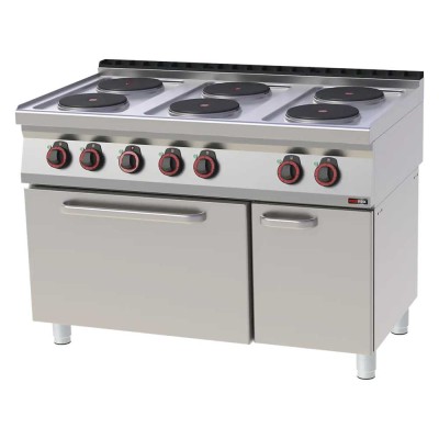 REDFOX - Fourneau électrique four à air chaud électrique GN 1/1 - 6x feu 400 V - SPT 70/120 11 E