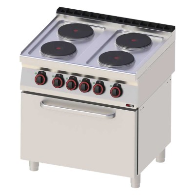 REDFOX - Fourneau électrique four électrique statique GN 2/1 - 4x feu 400 V - SPT 70/80 21 E