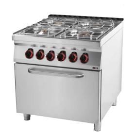 REDFOX - Fourneau combiné four à air chaud électrique GN 1/1 - 4x brûleur - SPT 90/80 11 GE