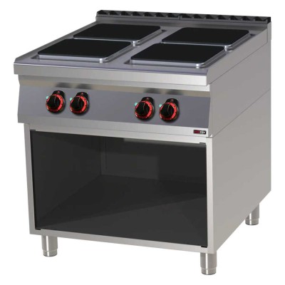 REDFOX - Fourneau électrique 4x feu soubassement 400 V - SPQ 90/80 E