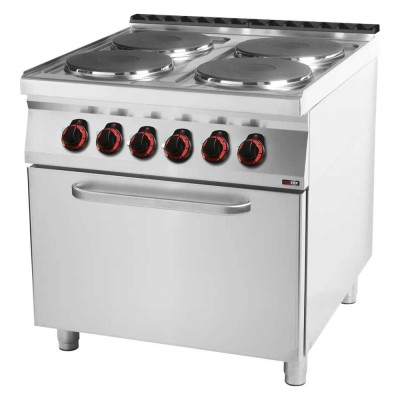 REDFOX - Fourneau électrique four à air chaud électrique GN 1/1 - 4x feu - SPT 90/80 11 E