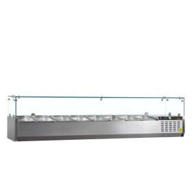 TEFCOLD - Vitrine réfrigérée à ingrédients 8 x GN 1/4 avec pare-haleine vitré